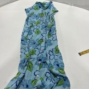 Women’s Dress Jennifer Moore Sleeveless Maxi Blue Floral Pattern Size small